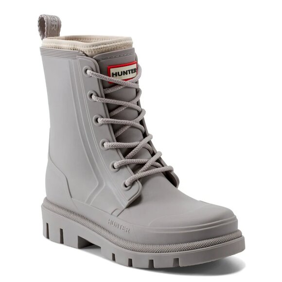 Hunter Women's Diana Waterproof Lace-Up Rain Boots in Light Brown - Picture 2 of 8